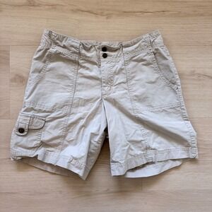 Eddie Bauer Women's Khaki Cargo Ripstop Shorts Mercer Fit Size 2 Gorpcore‎ Hike